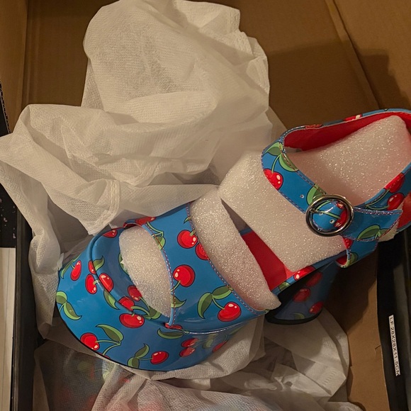 Dolls Kill Shoes - Dolls Kill Blue Cherry Heels